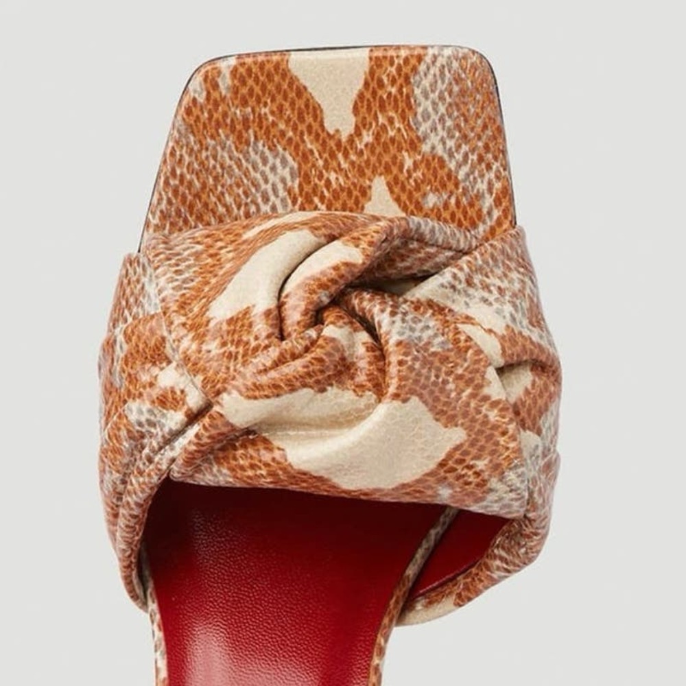 BY FAR 
Lana Snake-Print Heeled Mules - Picture 3 of 7